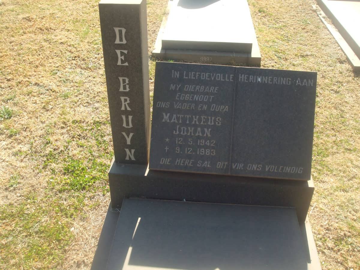 BRUYN Mattheus Johan, de 1942-1983