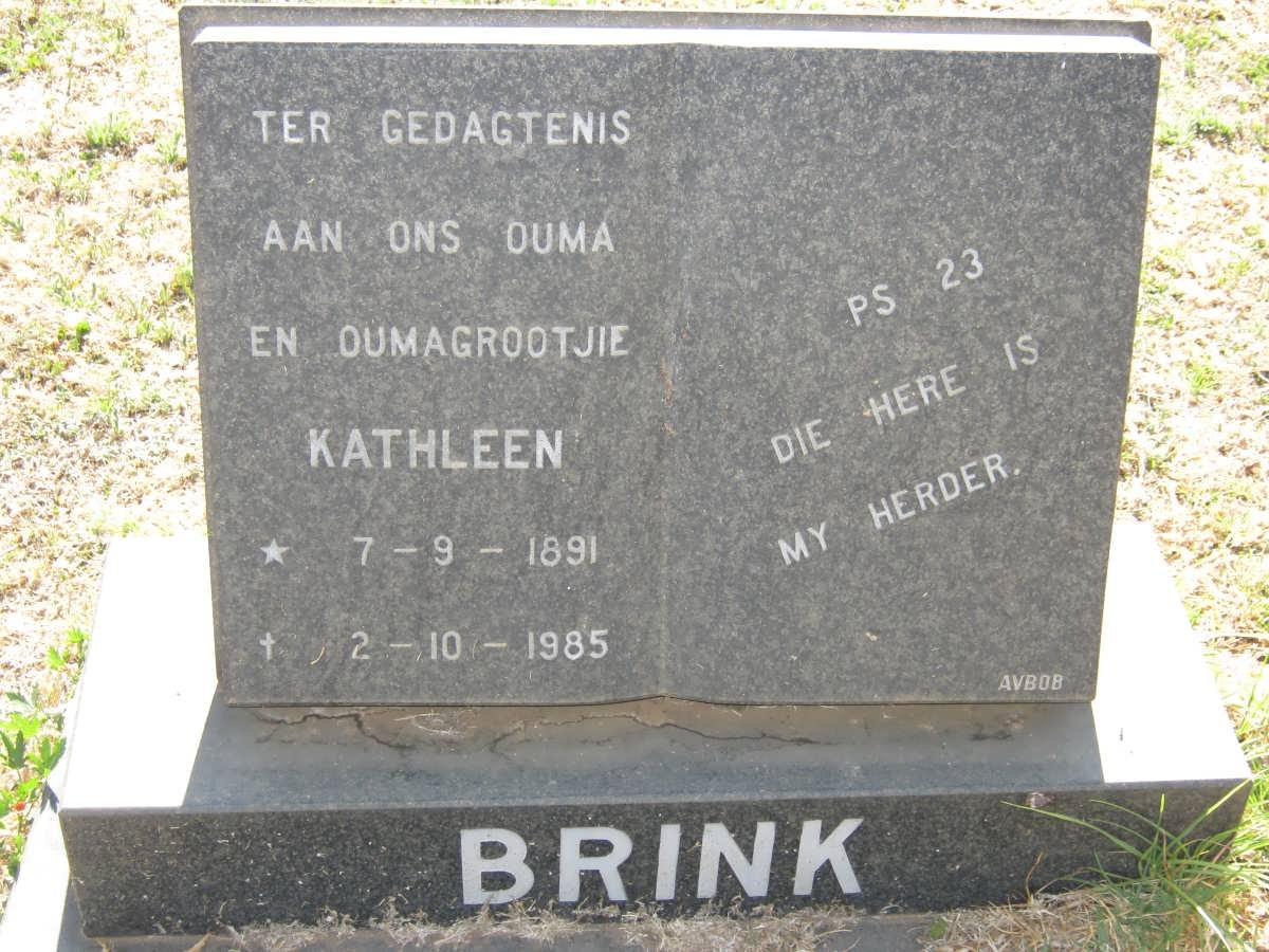 BRINK Kathleen 1891-1985