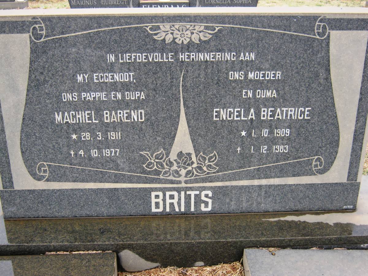 BRITS Machiel Barend 1911-1977 &amp; Engela Beatrice 1909-1983