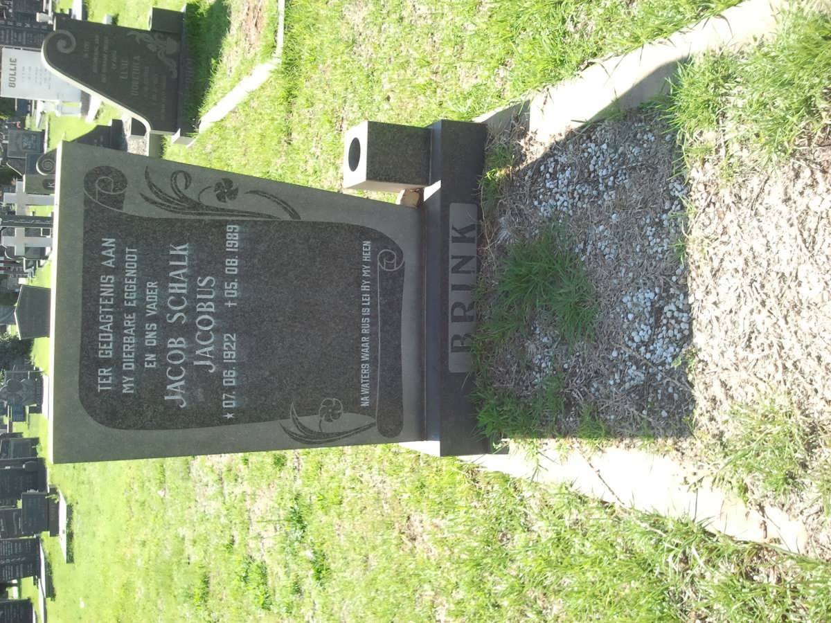 BRINK Jacob Schalk Jacobus 1922-1989