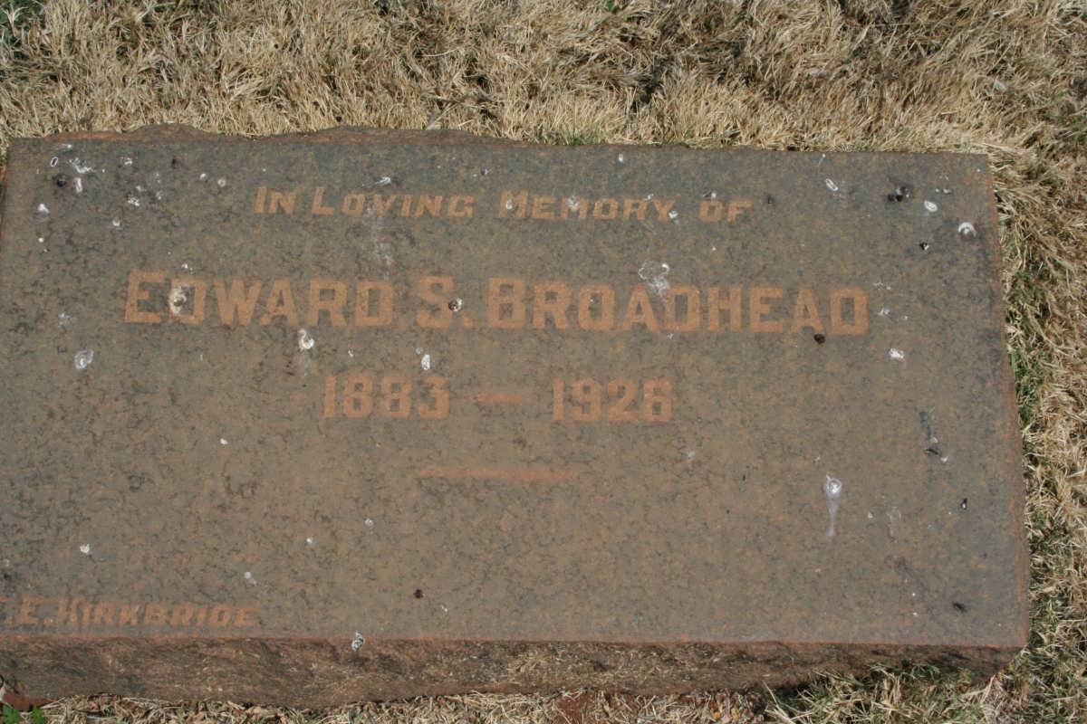 BROADHEAD Edward S. 1883-1926