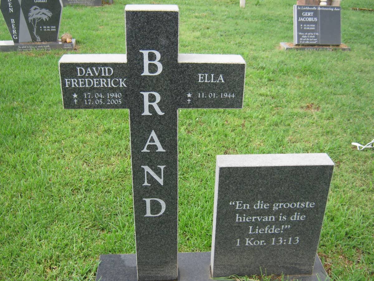 BRAND David Frederick 1940-2005 &amp; Ella 1944-