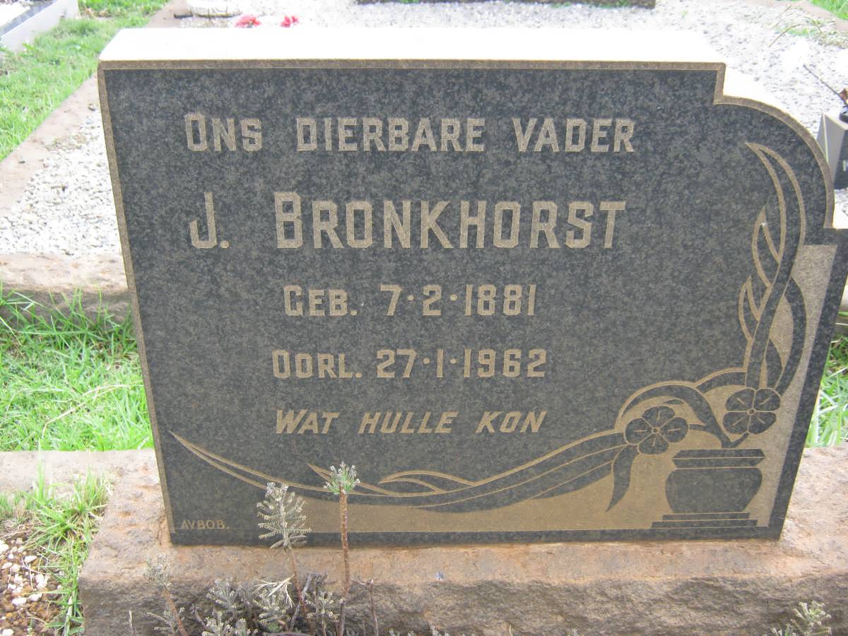BRONKHORST J. 1881-1962