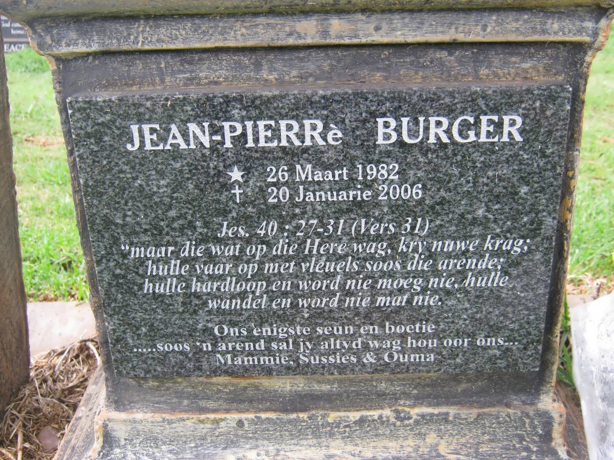 BURGER Jean-Pierré 1982-2006