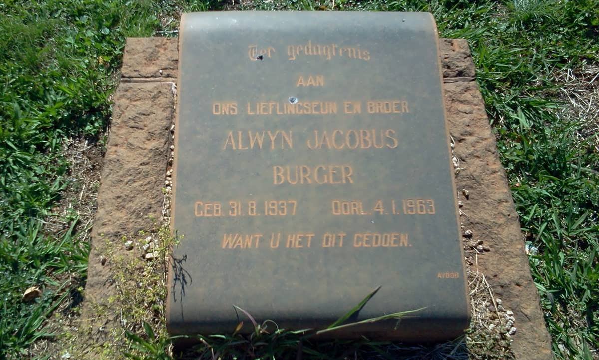 BURGER Alwyn Jacobus 1937-1963
