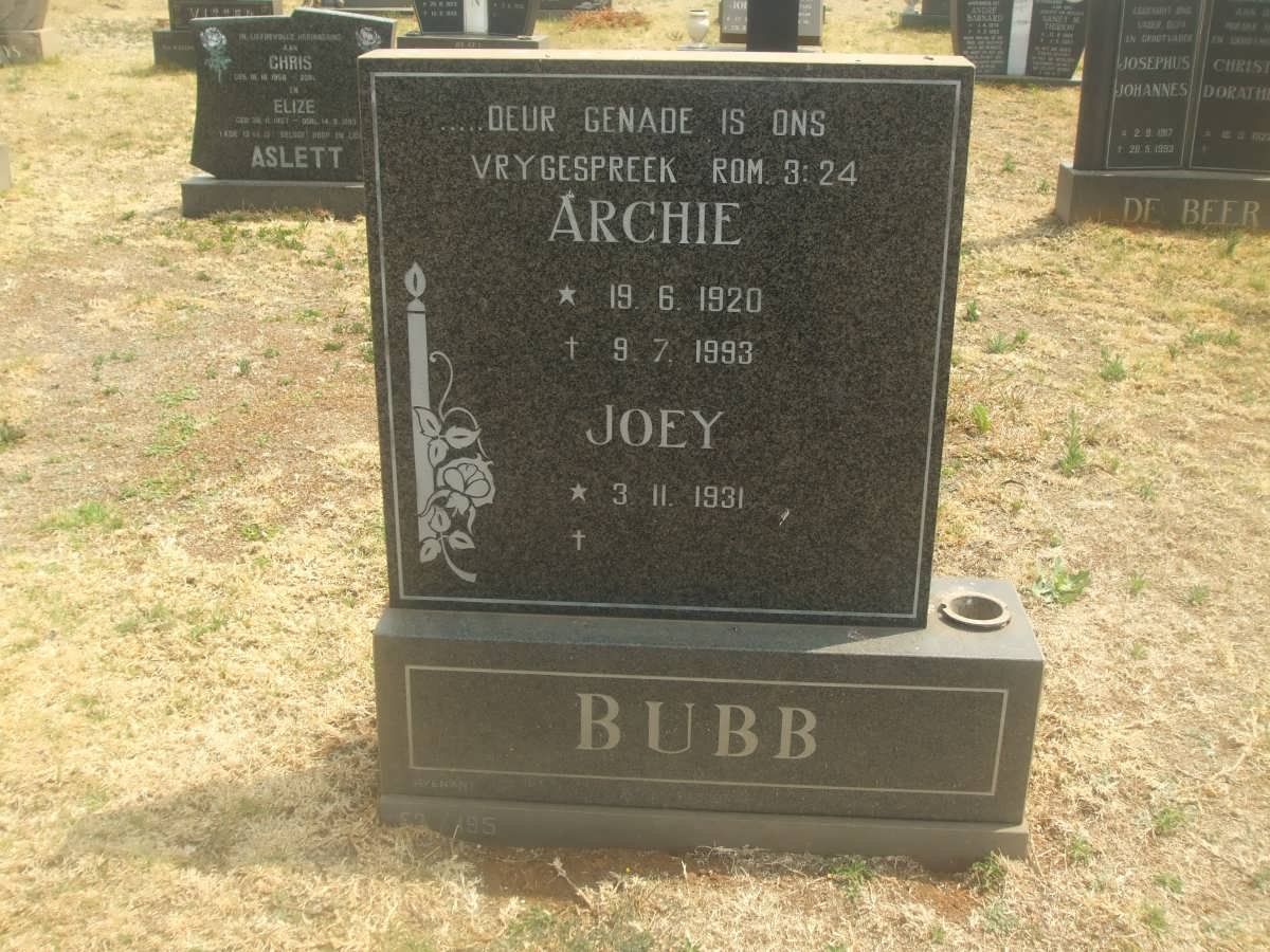 BUBB William Archibold 1920-1993