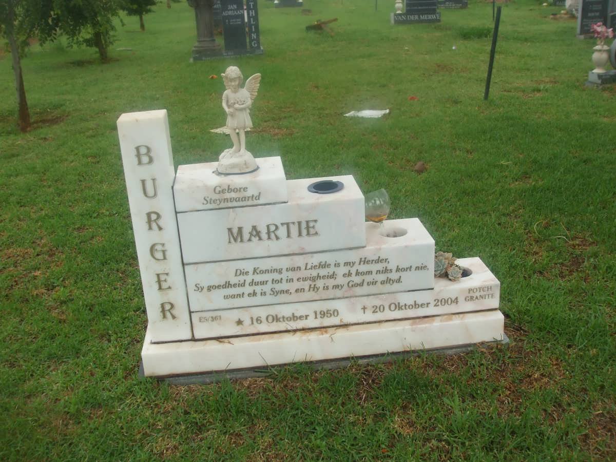 BURGER Martie nee STEYNVAARTD 1950-2004