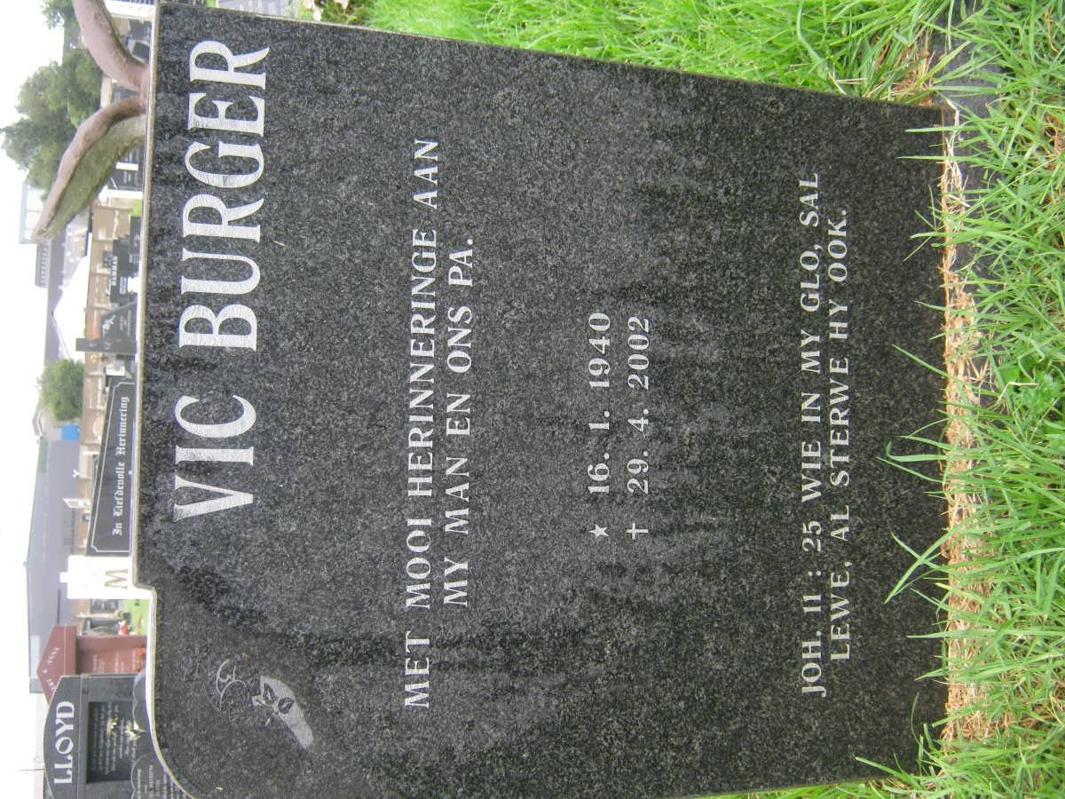 BURGER Vic 1940-2002