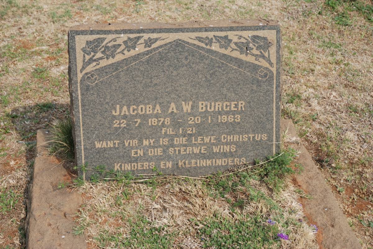 BURGER Jacoba A.W. 1878-1963