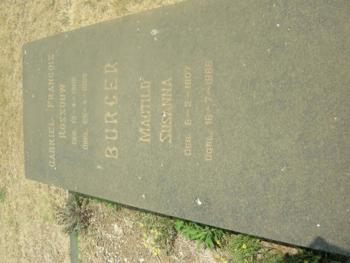 BURGER Magtild Susanna 1907-1988