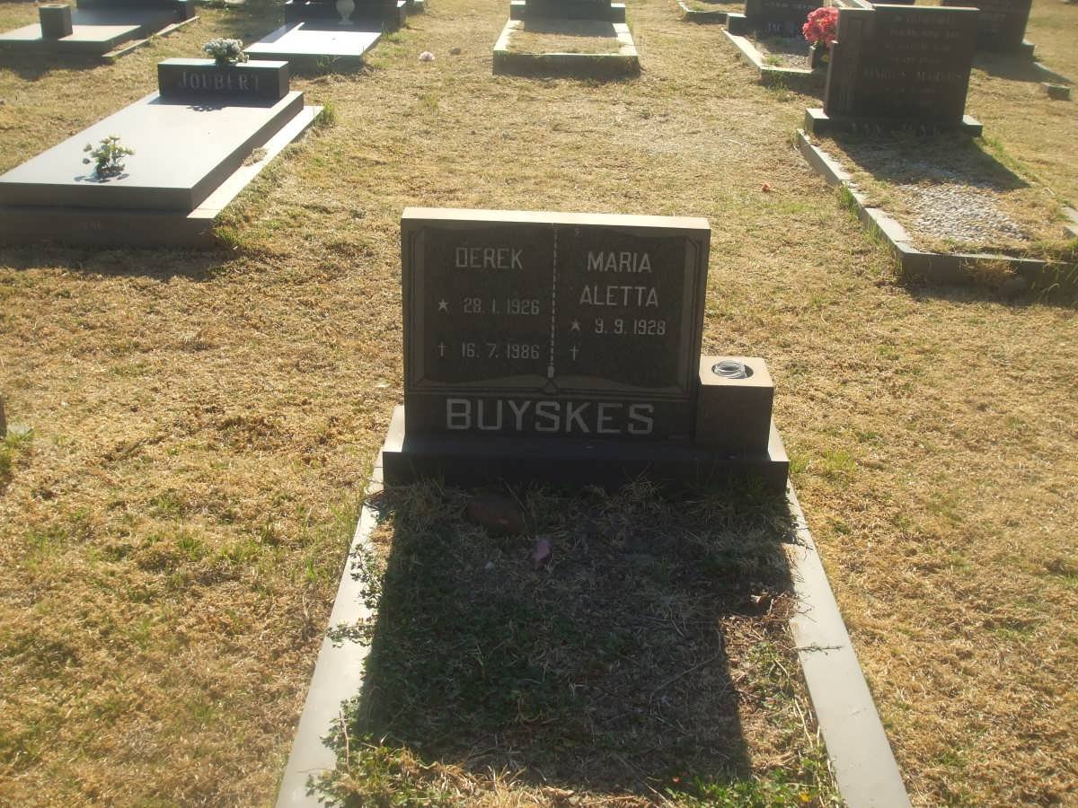 BUYSKES Derek 1926-1986 &amp; Maria Aletta 1928-