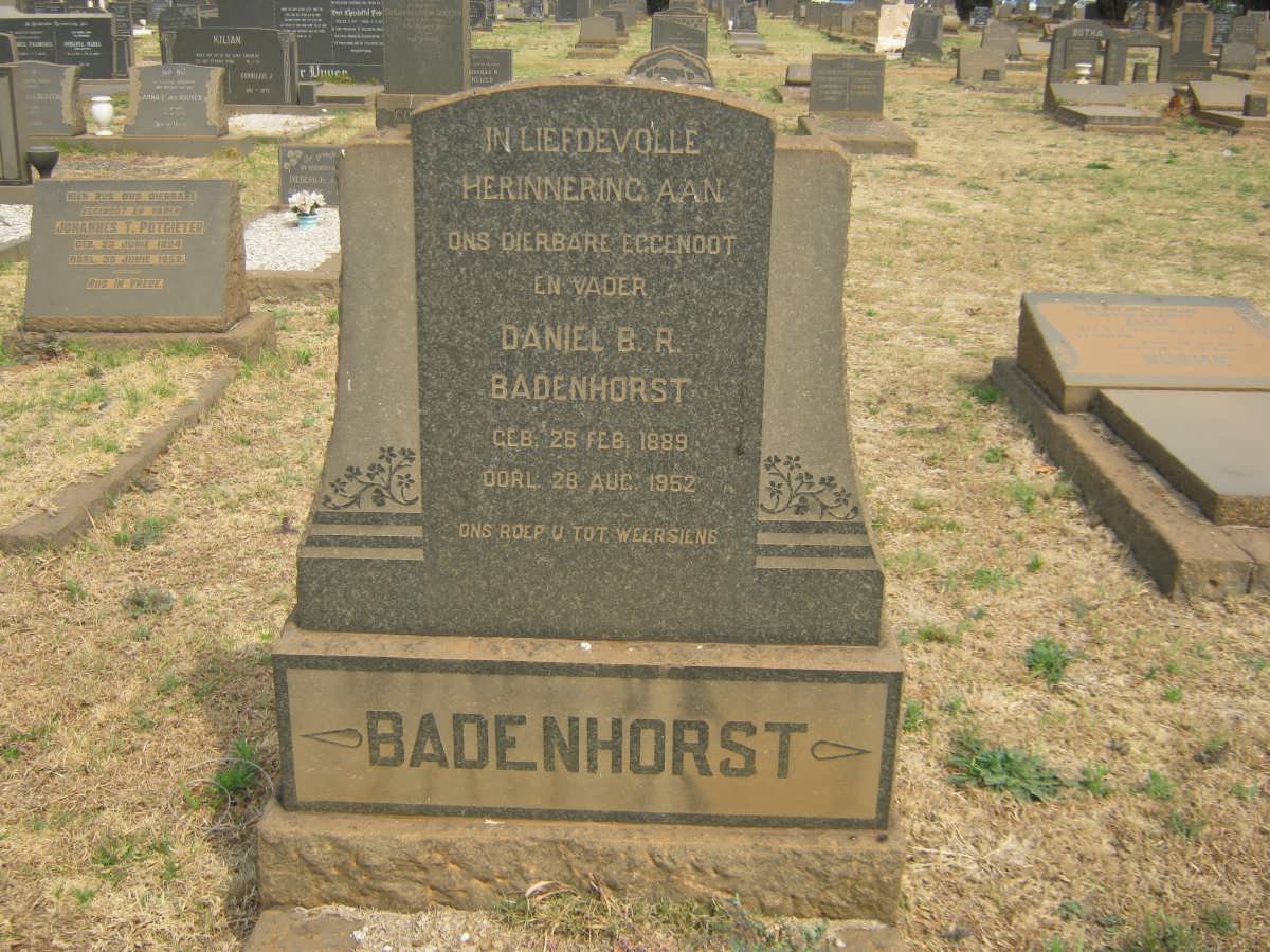 BADENHORST Daniel B.R. 1889-1952