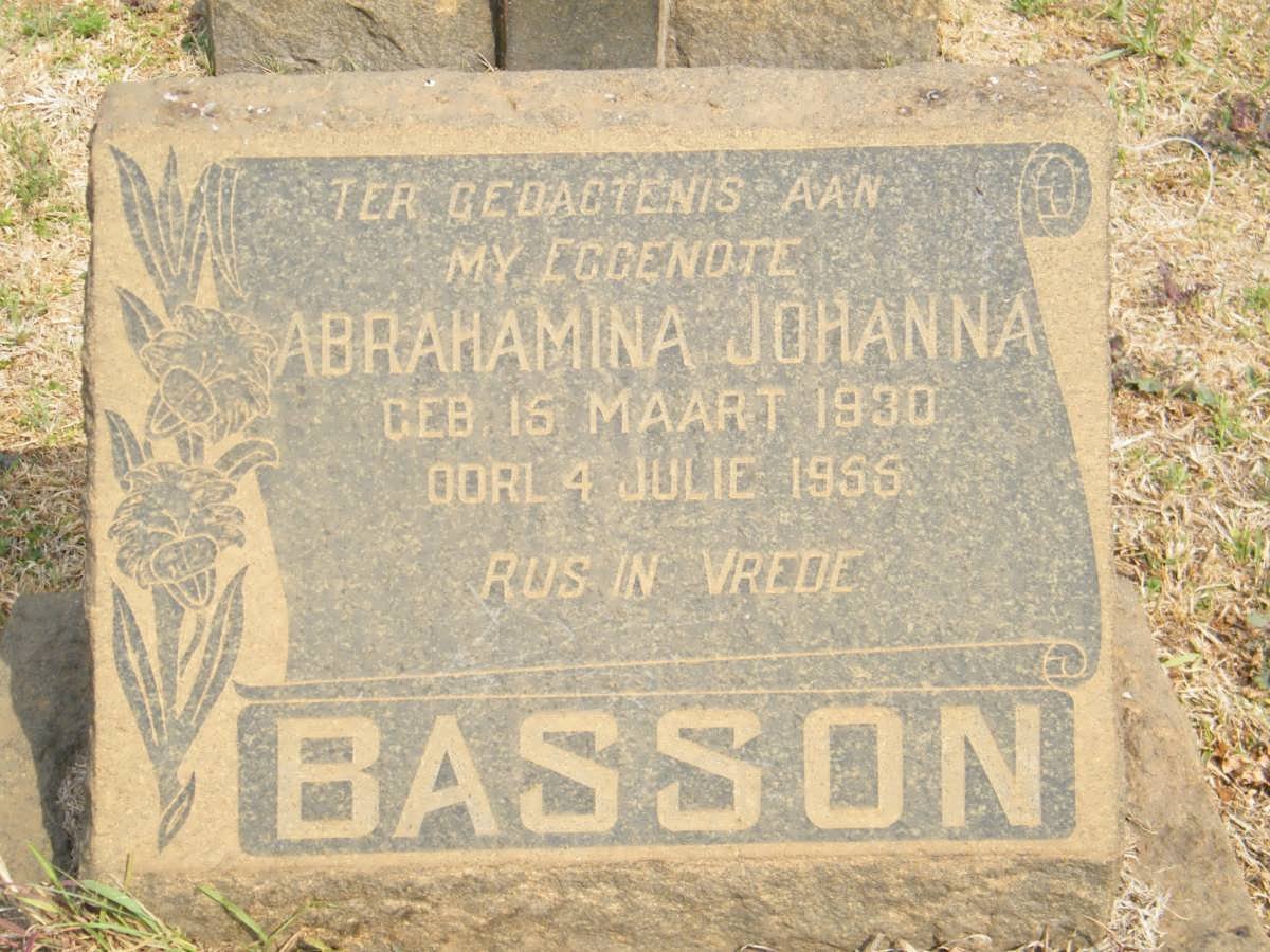 BASSON Abrahamina Johanna 1930-1955