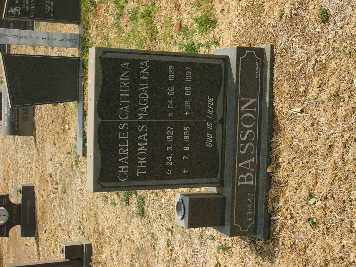 BASSON Charles Thomas 1927-1995 &amp; Cathrina Magdalena 1929-1997