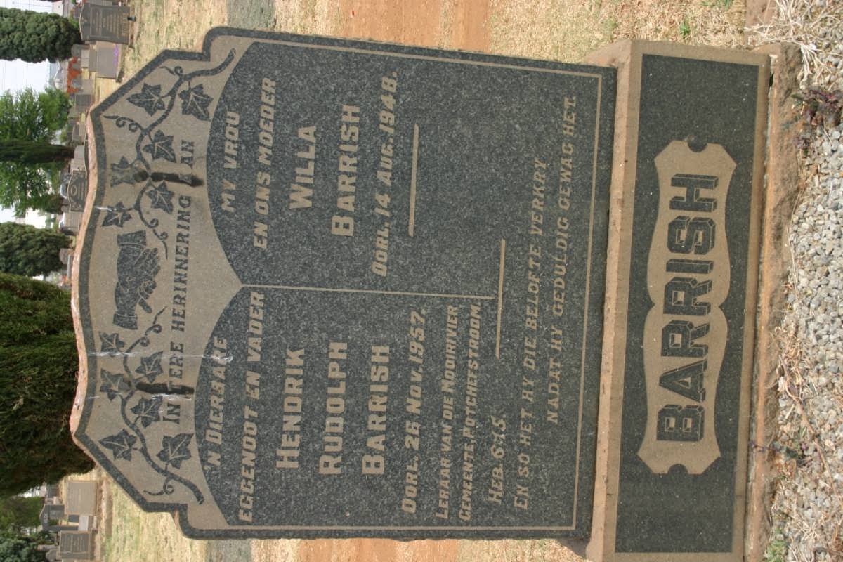 BARRISH Hendrik Rudolph -1957 &amp; Willa -1948