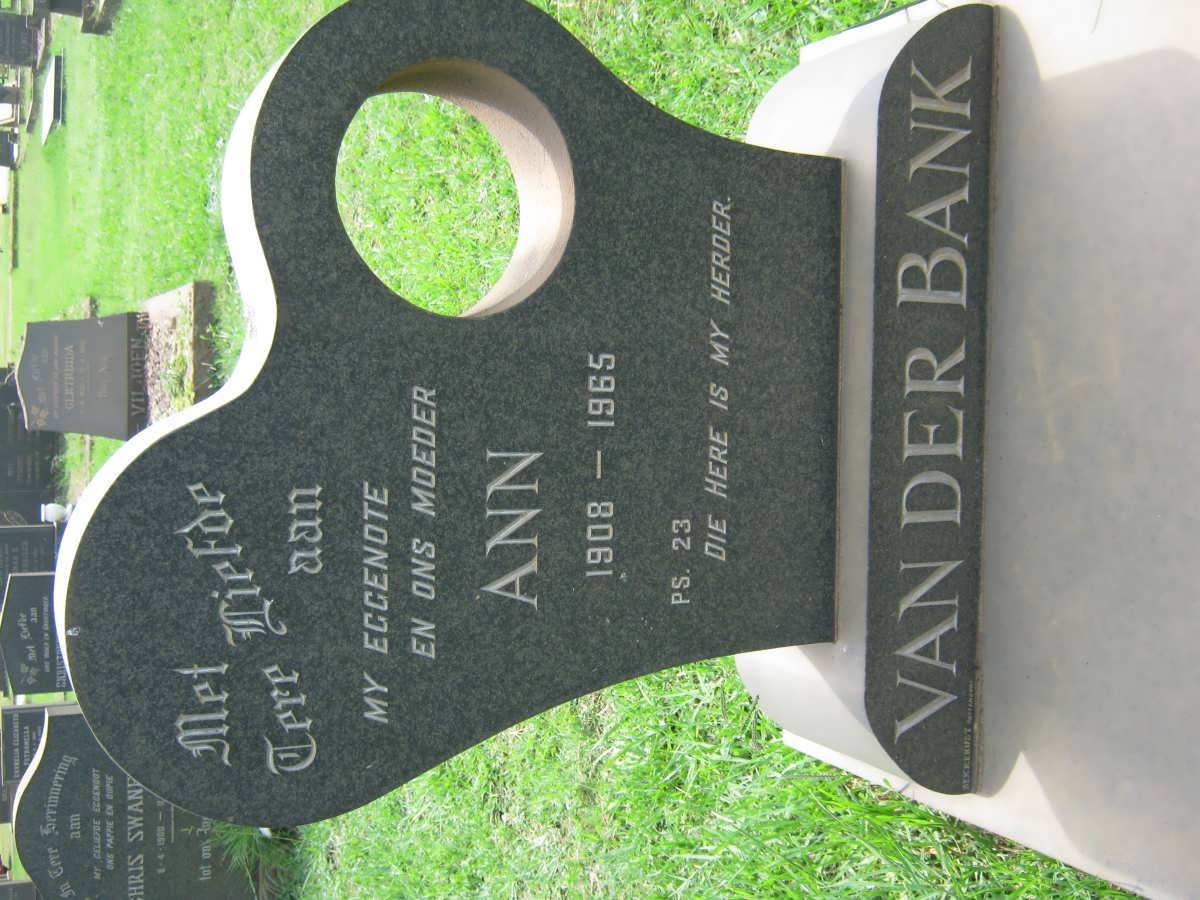 BANK Ann, van der 1908-1965