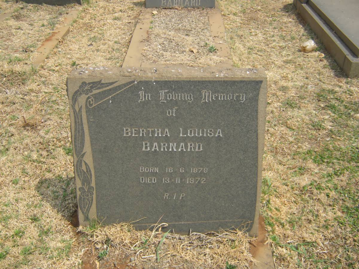 BARNARD Bertha Louisa 1878-1972