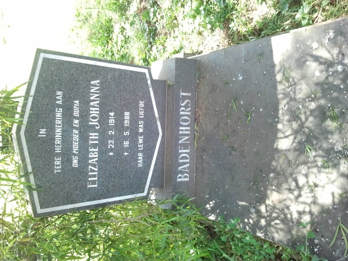 BADENHORST Elizabeth Johanna 1914-1988