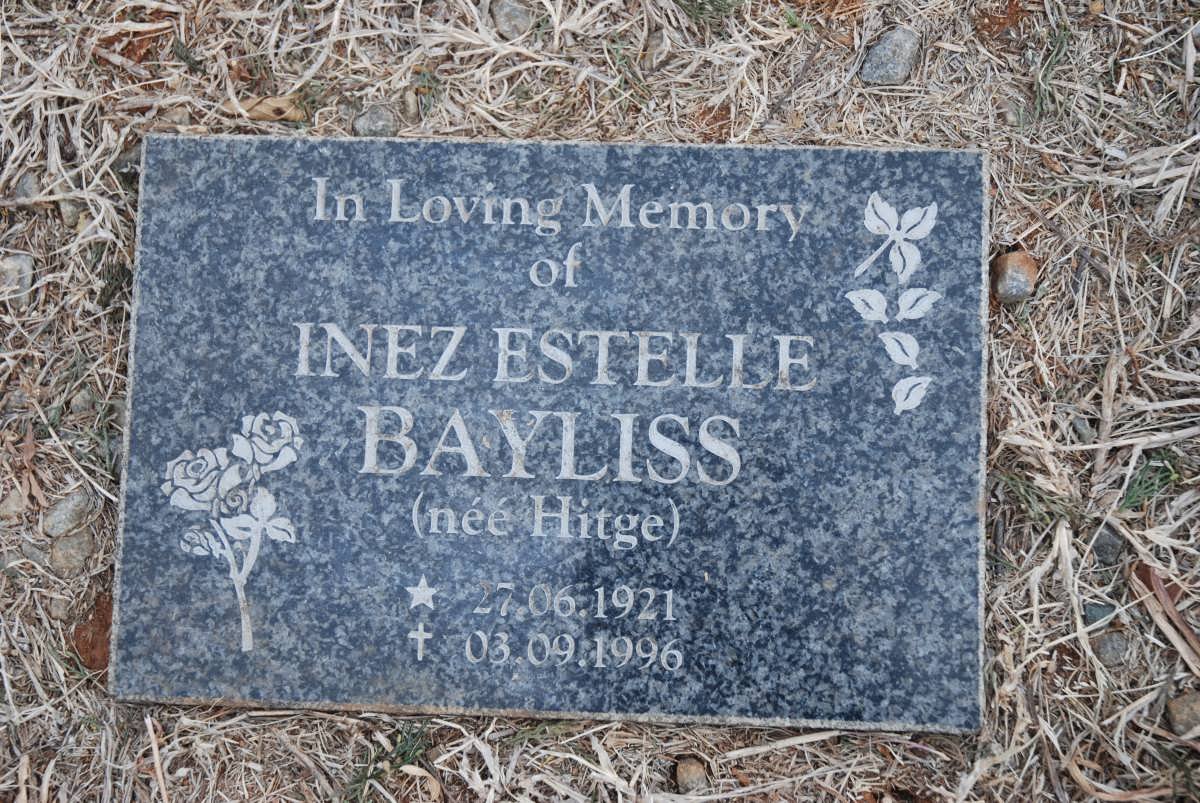BAYLISS Inez Estelle nee HITGE 1921-1996