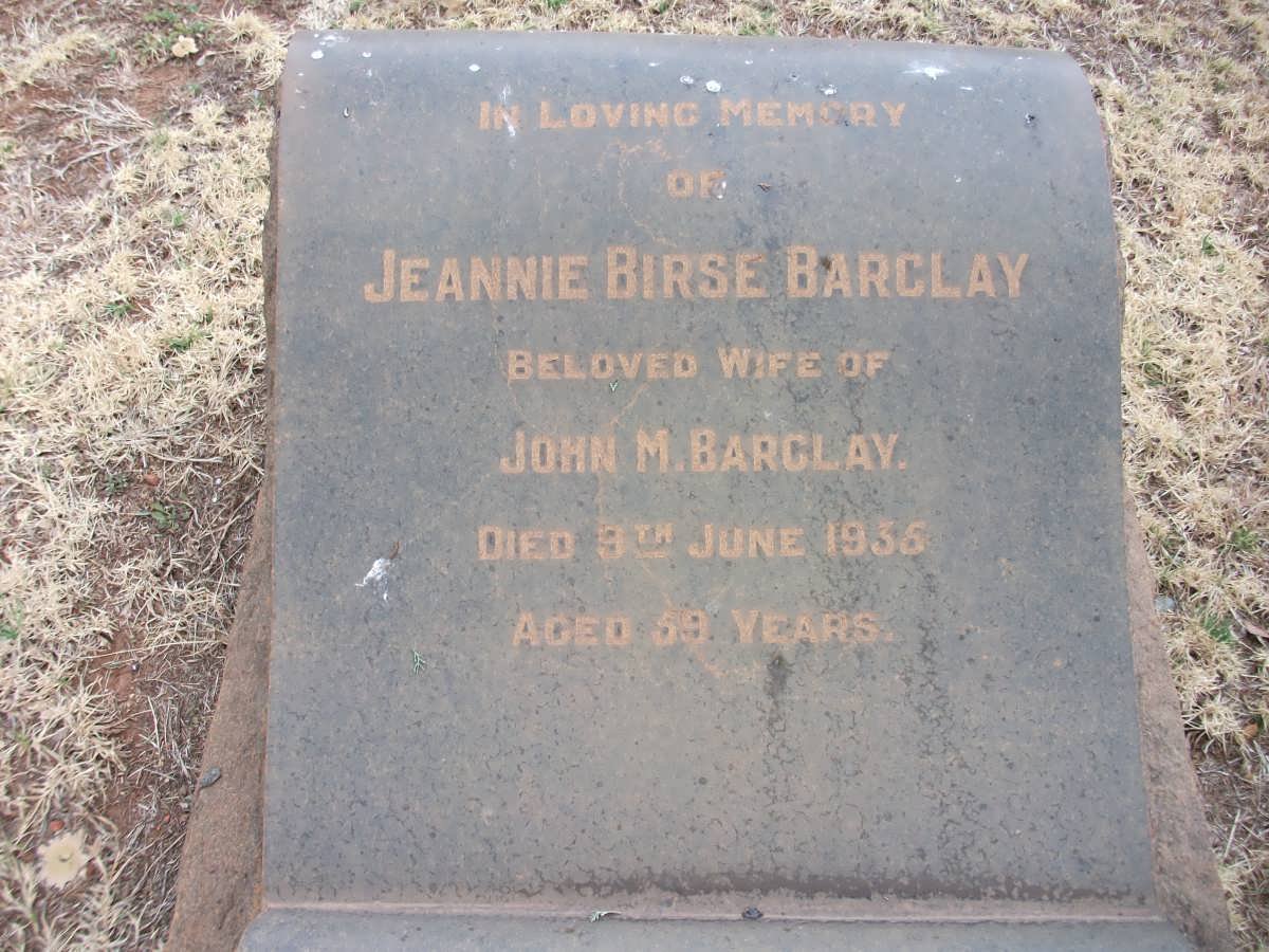 BARCLAY Jeannie Birse -1935