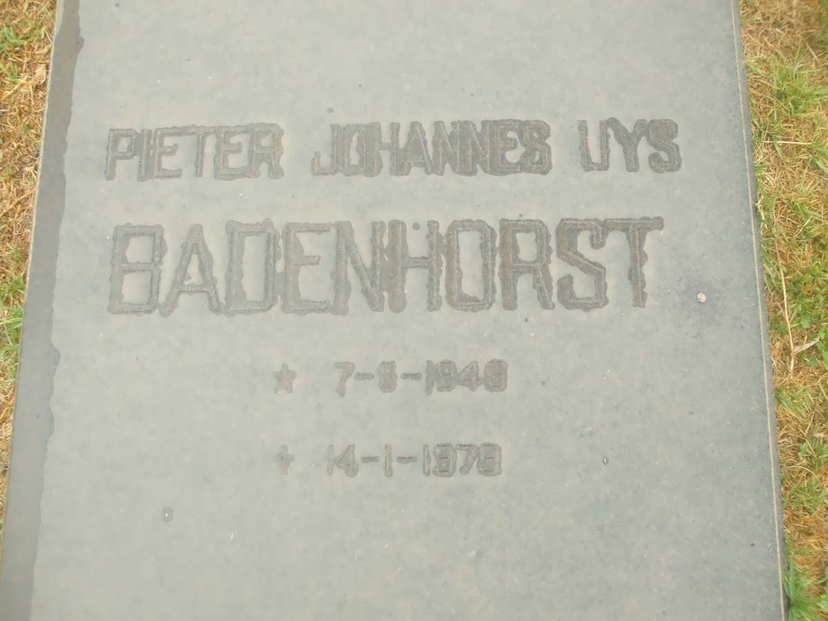 BADENHORST Pieter Johannes Uys 194?-1979