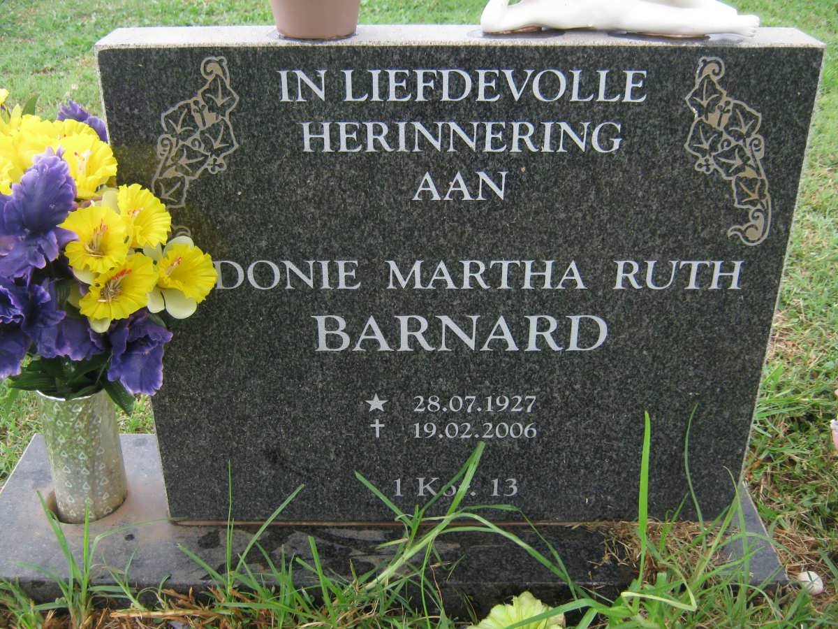 BARNARD Donie Martha Ruth 1927-2006