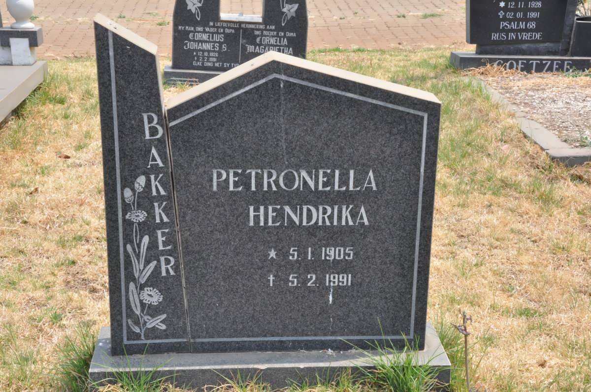 BAKKER Petronella Hendrika 1905-1991