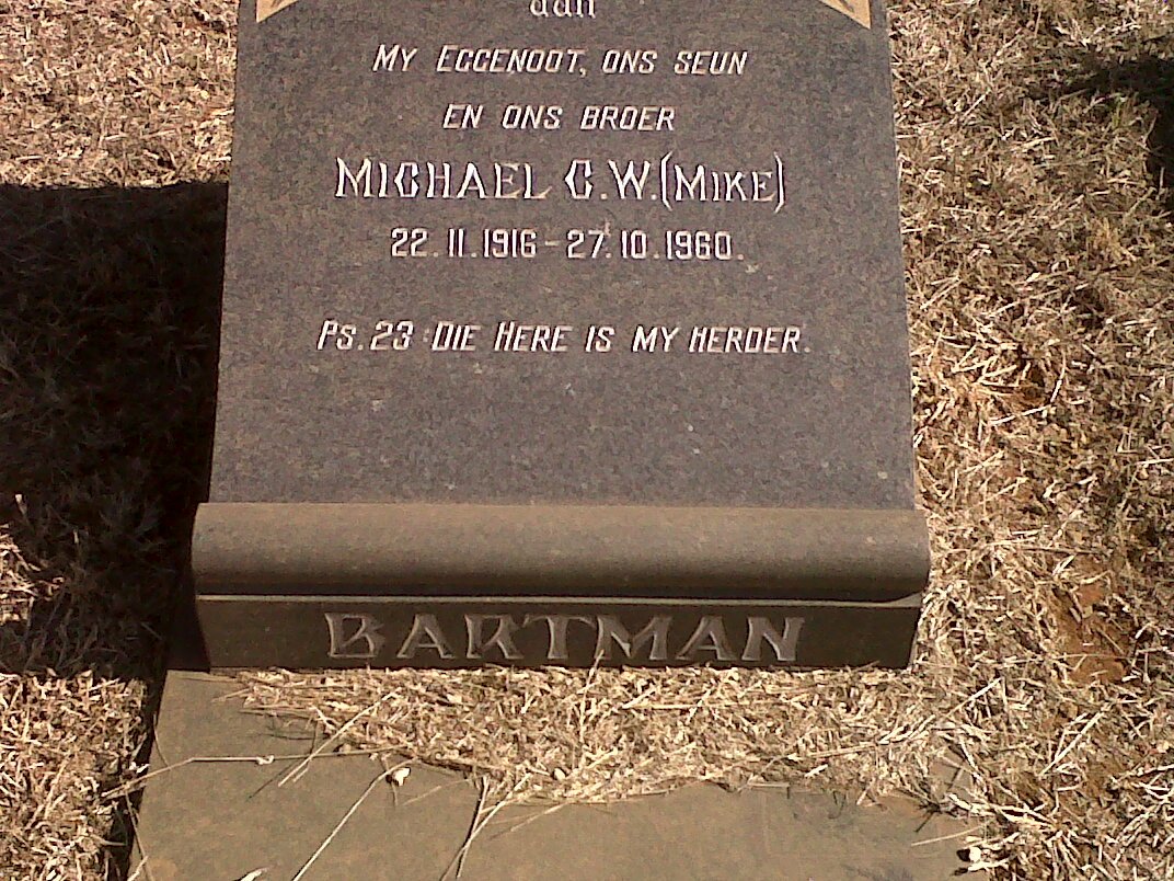 BARTMAN Michael C.W. 1916-1960