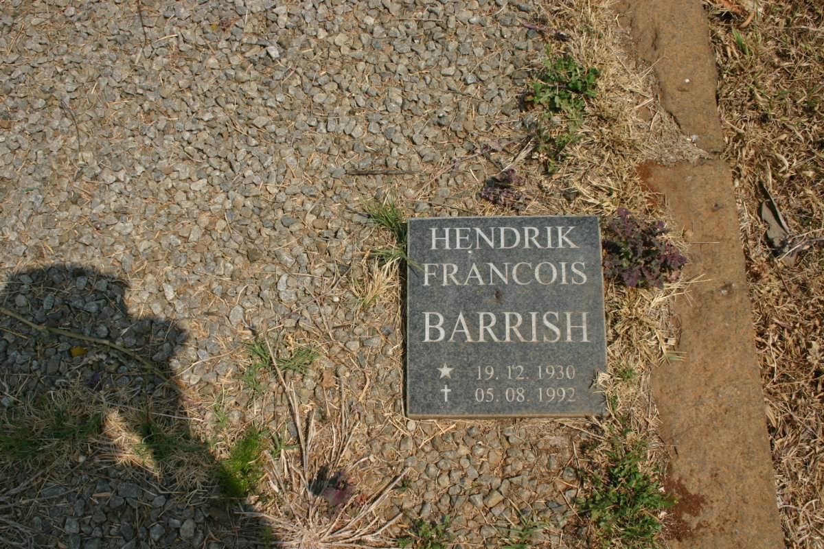 BARRISH Hendrik Francois 1930-1992
