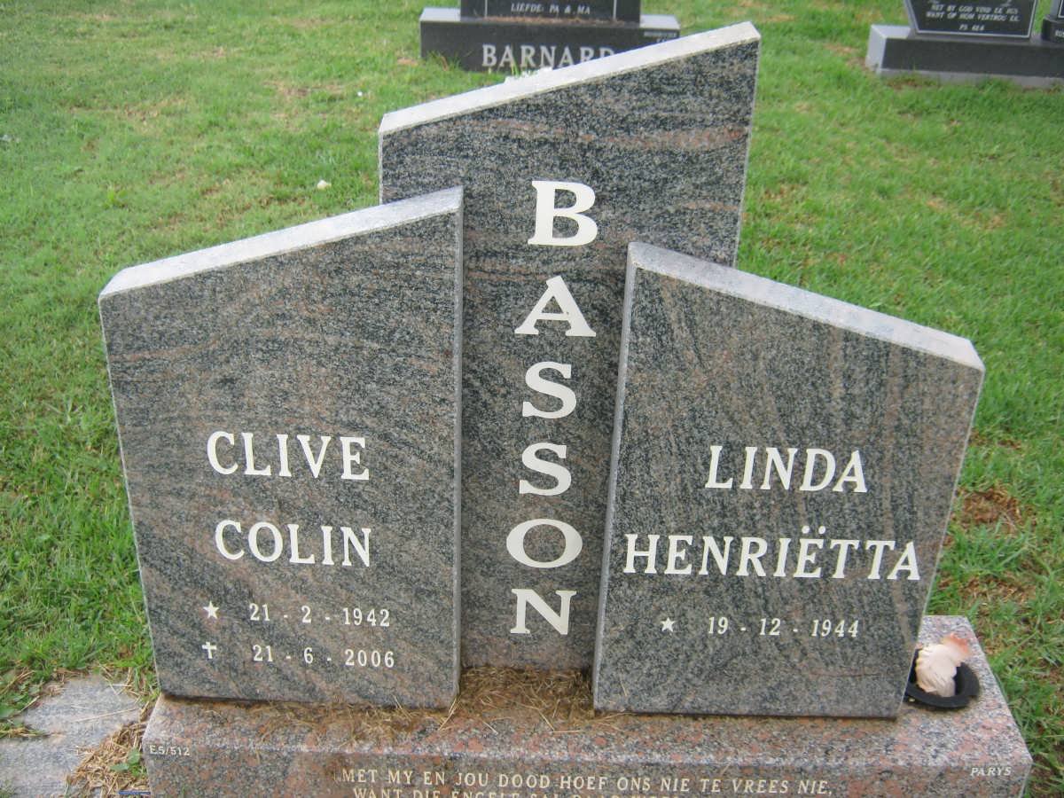 BASSON Clive Colin 1942-2006 &amp; Linda Henriëtta 1944-