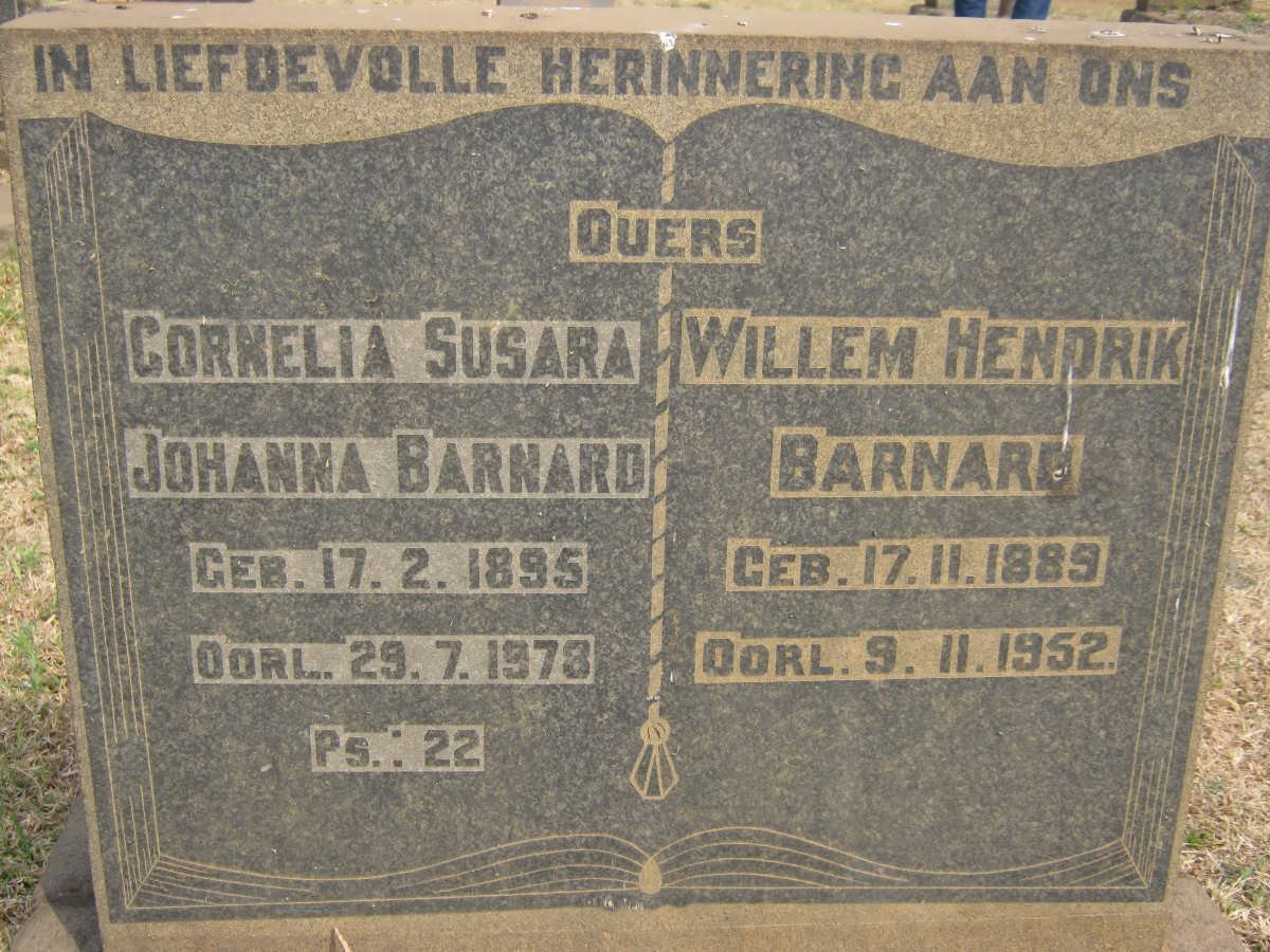 BARNARD Willem Hendrik 1889-1952 &amp; Cornelia Susara Johanna 1895-1978