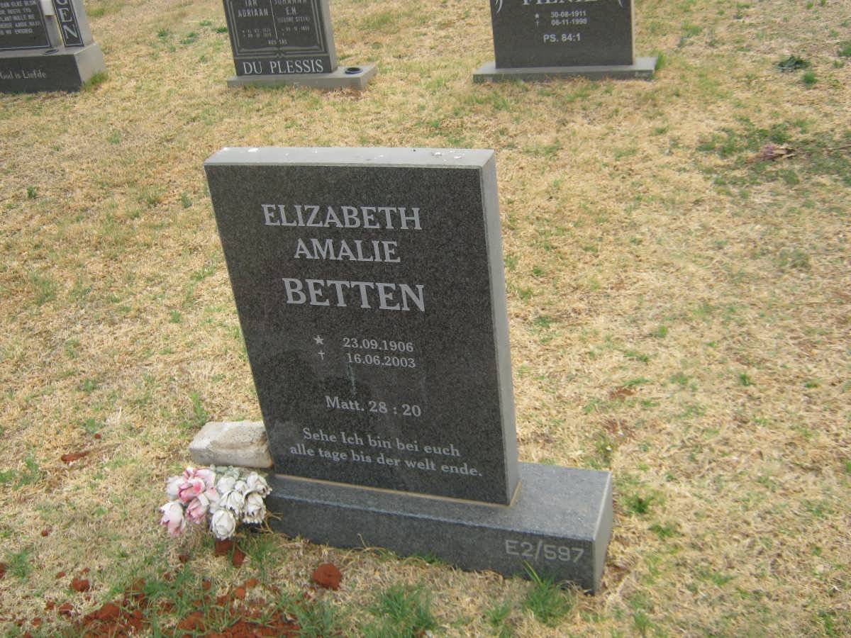 BETTEN Elizabeth Amalie 1906-2003