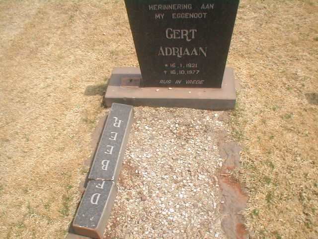 BEER Gert Adriaan, de 1921-1977