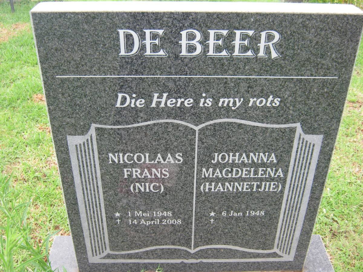 BEER Nicolaas Frans, de 1948-2008 &amp; Johanna Magdelena 1948-