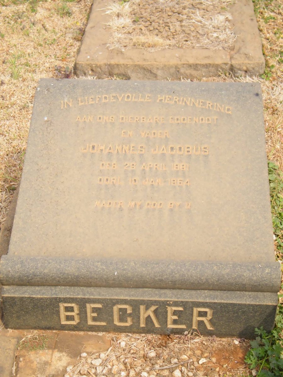 BECKER Johannes Jacobus 1881-1954
