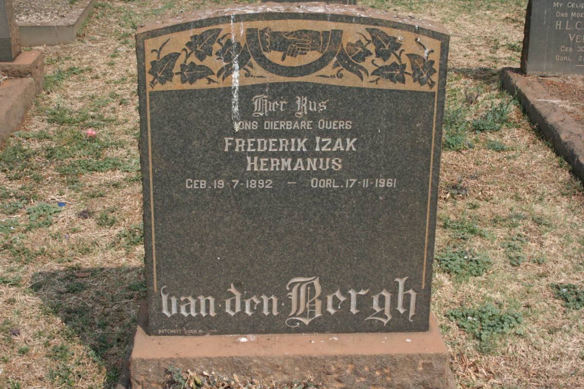 BERGH Frederik Izak Hermanus, van den 1892-1961