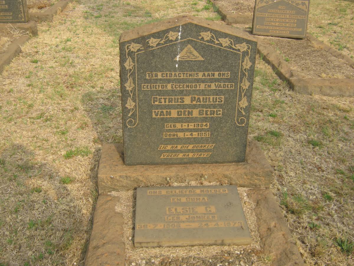 BERG Petrus Paulus, van den 1904-1951 &amp; Elsie G. JONKER 1906-1973