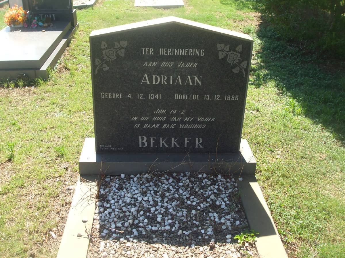 BEKKER Adriaan 1941-1986