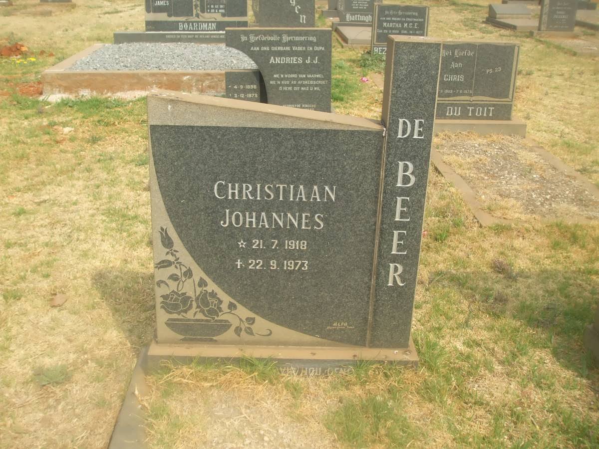 BEER Christiaan Johannes, de 1918-1973