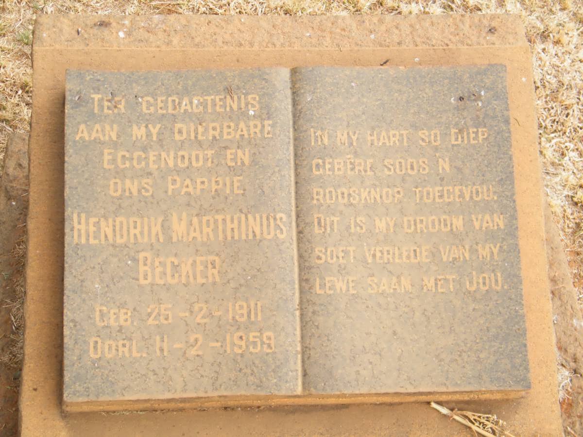BECKER Hendrik Marthinus 1911-1959