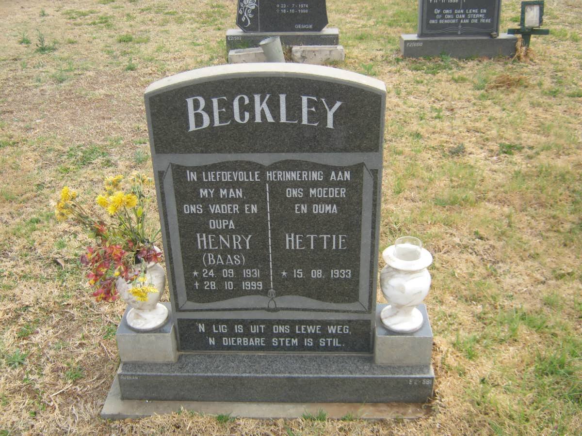 BECKLEY Henry 1931-1999 &amp; Hettie 1933-