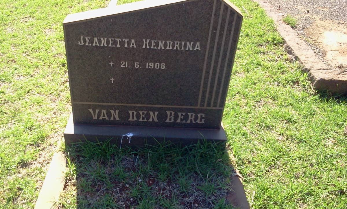 BERG Jeanetta Hendrina, van den 1908-