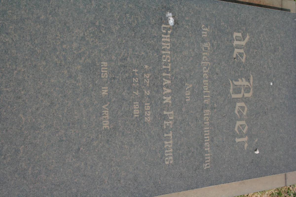 BEER Christiaan Petrus, de 1922-1991