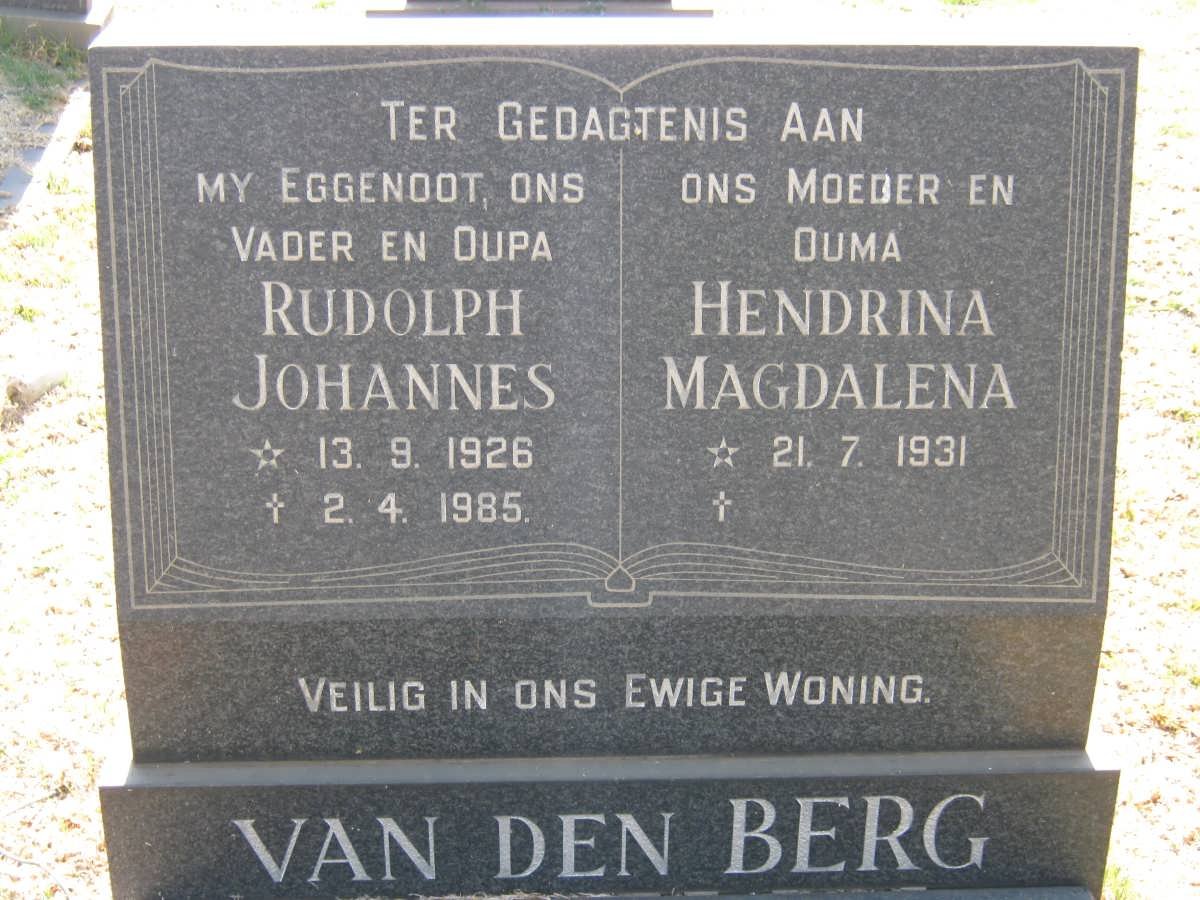 BERG Rudolph Johannes, van den 1926-1985 &amp; Hendrina Magdalena 1931-