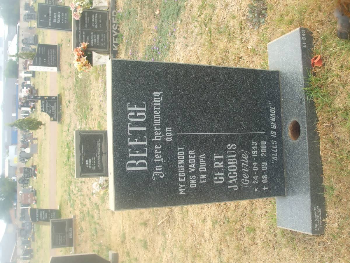 BEETGE Gert Jacobus 1943-2000