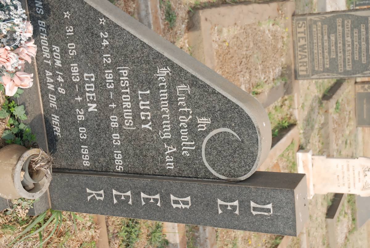 BEER Coen, de 1913-1998 &amp; Lucy PISTORIUS 1913-1985