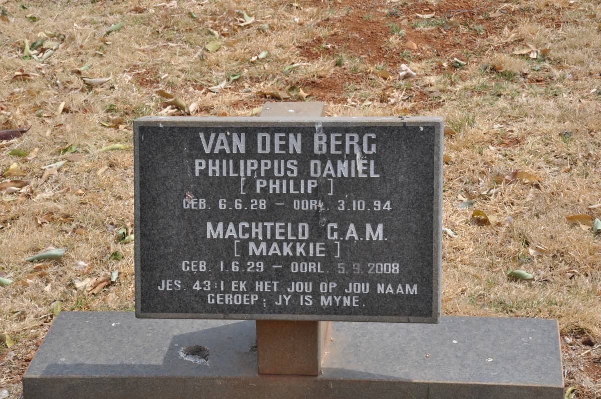 BERG Philippus Daniël, van den 1928-1994 &amp; Machteld G.A.M. 1929-2008