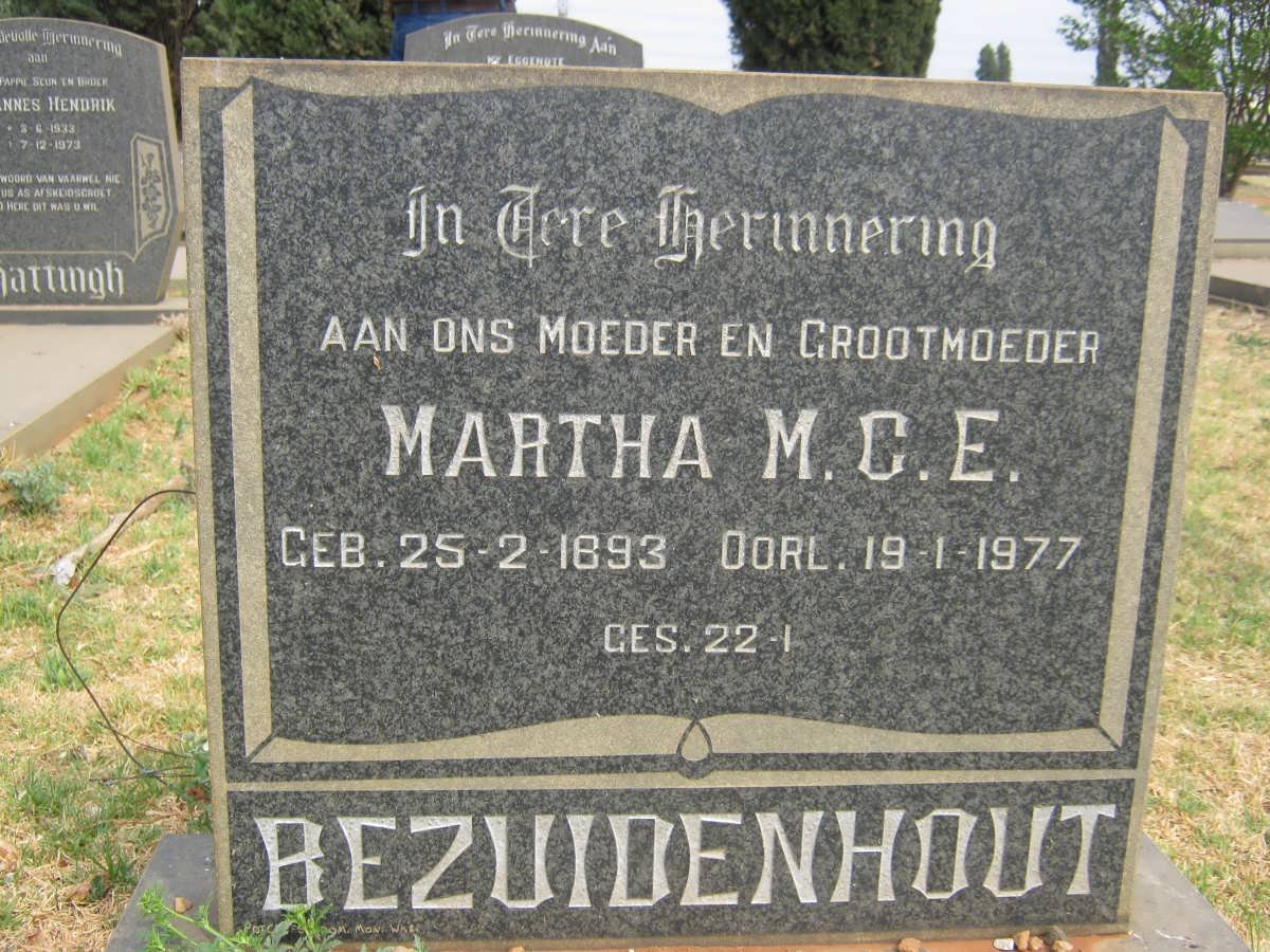 BEZUIDENHOUT Martha M.C.E. 1893-1977