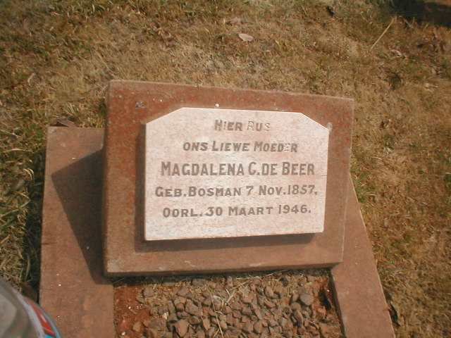 BEER Magdalena G., de nee BOSMAN 1857-1946