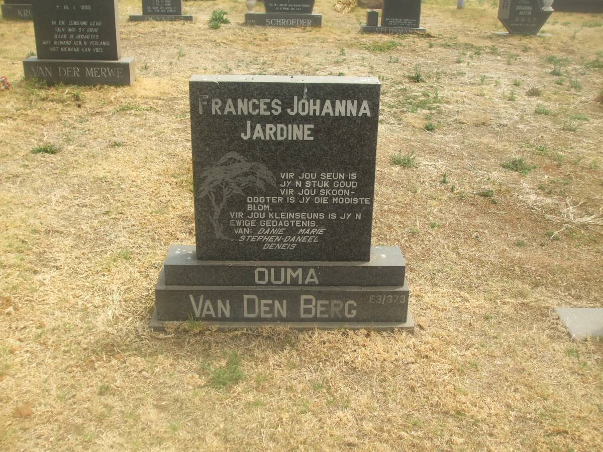 BERG Frances Johanna Jardine, van den 1931-1994